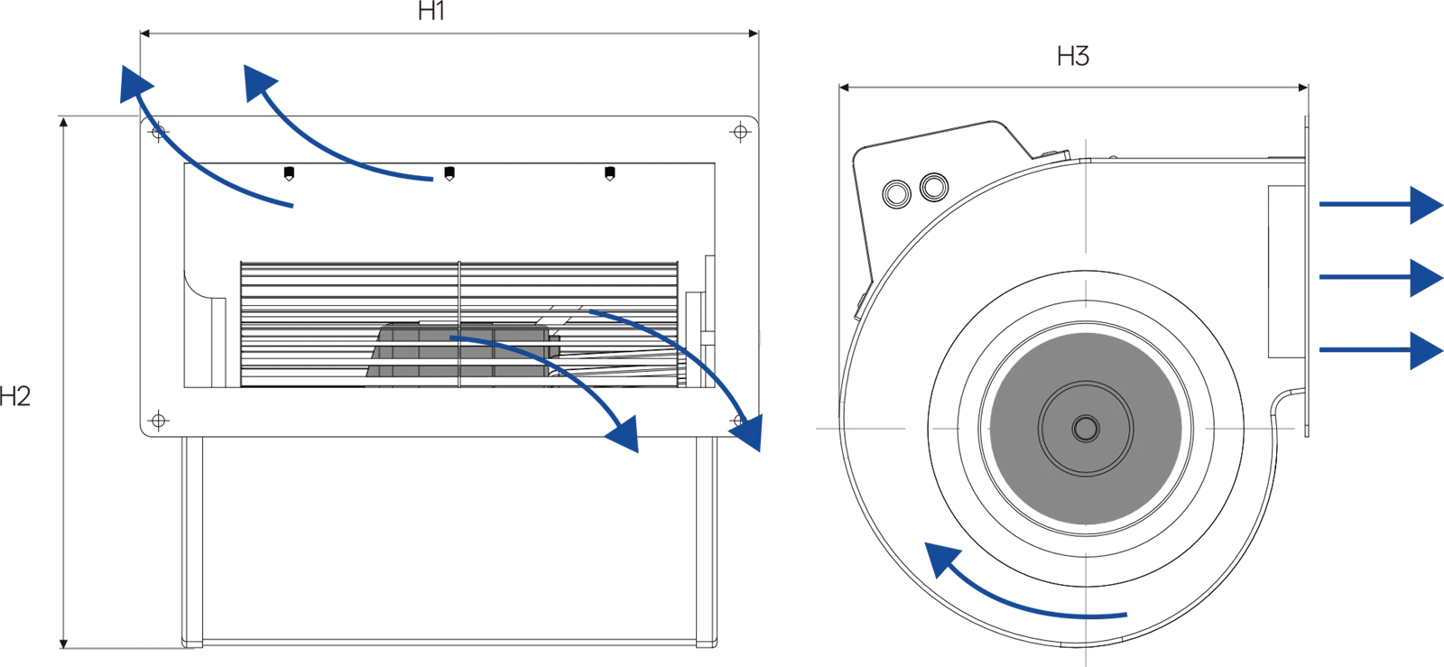 DUAL-INLET BLOWER AIRFLOW