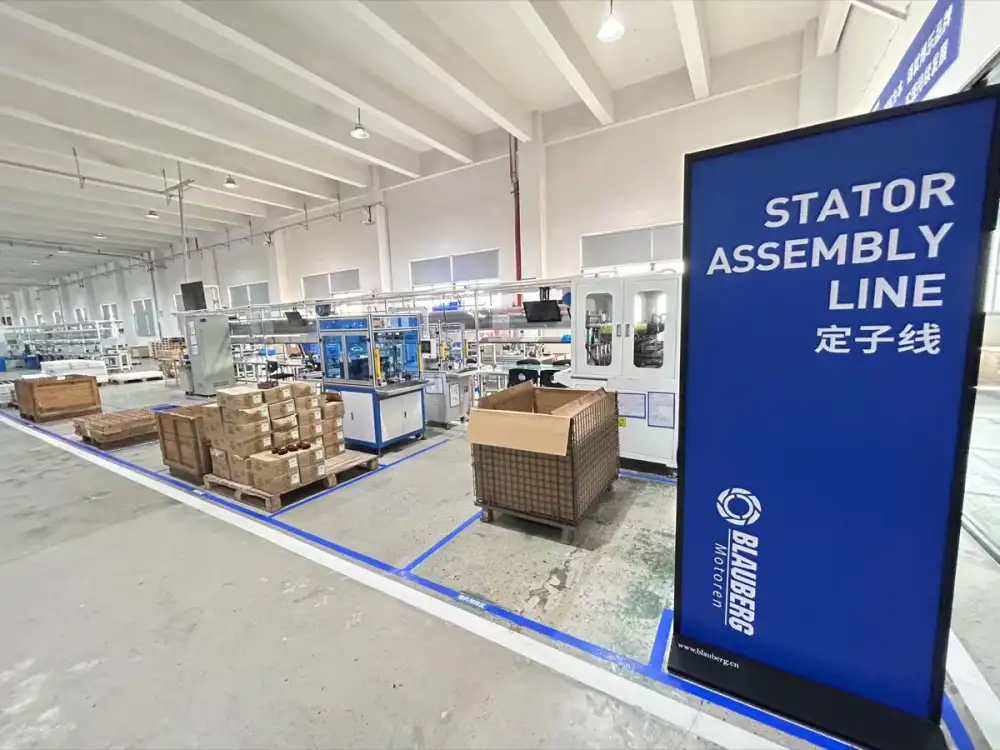 Blauberg stator assembly line
