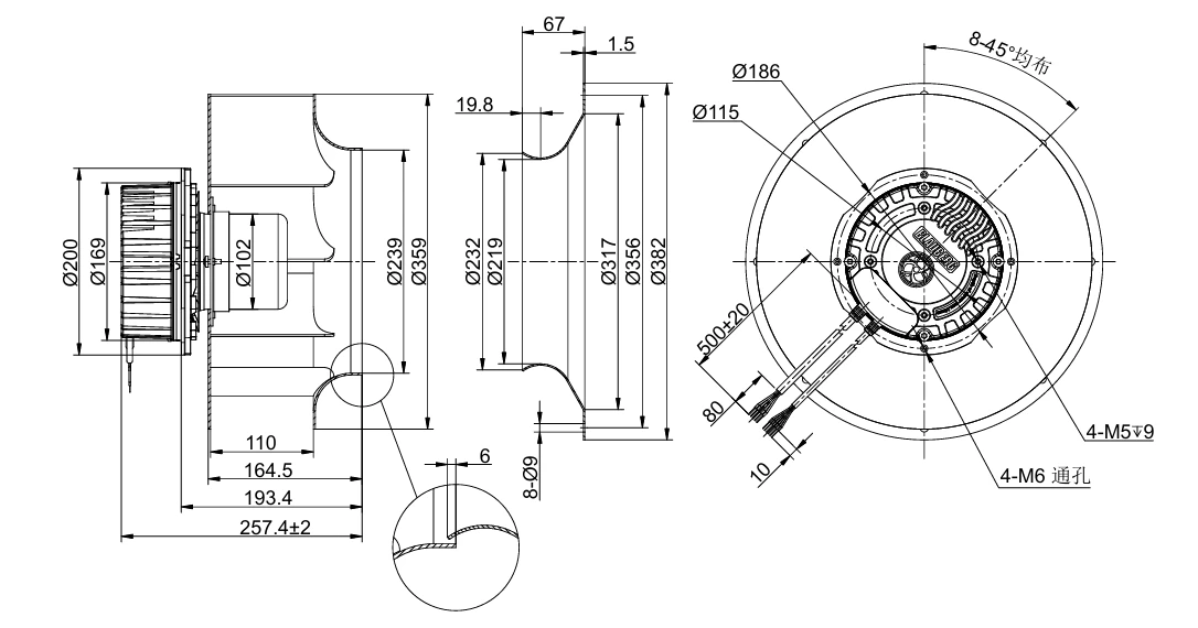 product-1000-1 BK-B355E-EC-05 Overall Dimensions