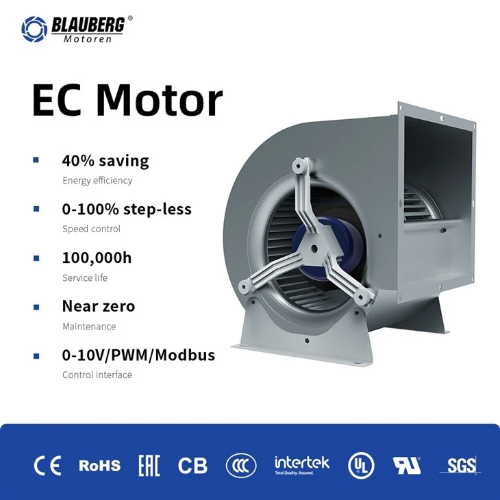 Blauberg DL-F200E-EC-F05 200mm EC Dual Inlet Centrifugal Blower factory