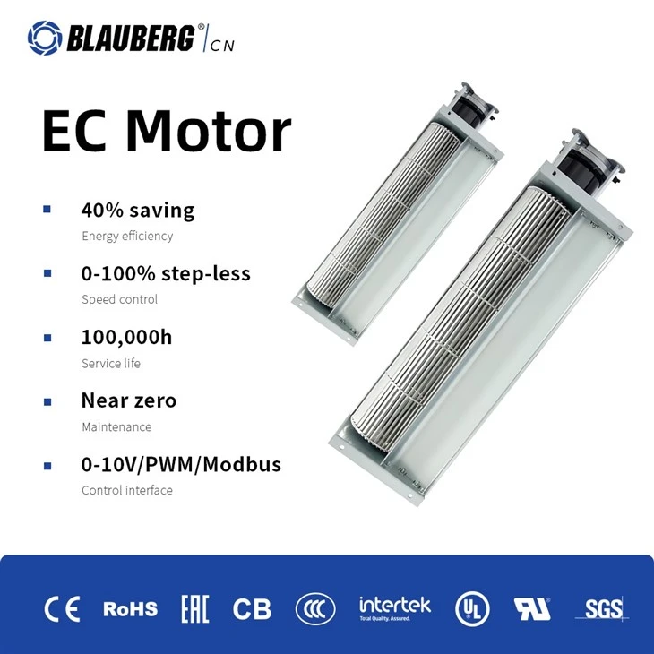EC 100mm Energy-Efficient Cross-flow Fan for Air Conditioner Cooling factory