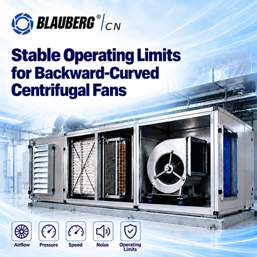 Lower Airflow, More Noise? Stable Operating Limits for Backward-Curved Centrifugal Fans
