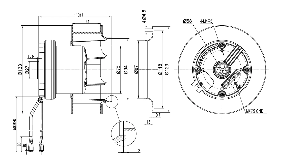 product-1-1 BL-B133A-EC-00 overall dimensions