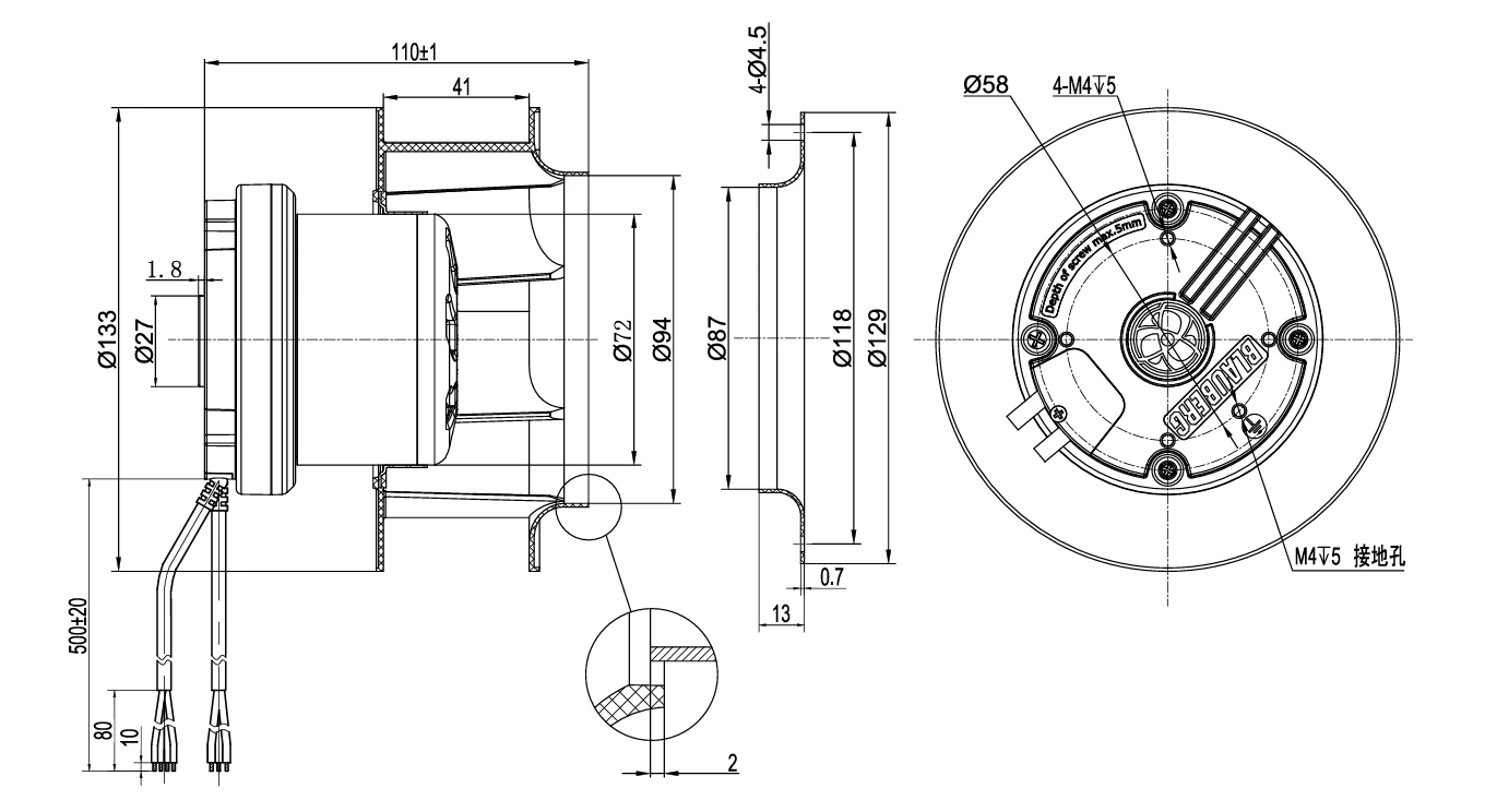 product-1-1 BC-B133A-EC-00 overall dimensions