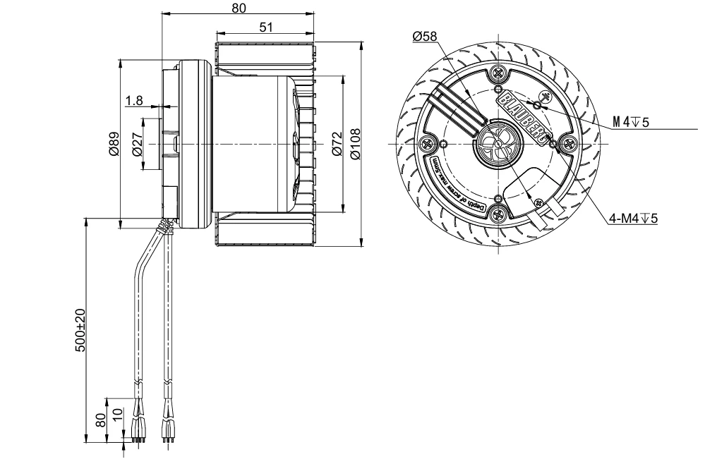 BN-F108A-EC-00 overall dimensions BN-F108A-EC-00 overall dimensions