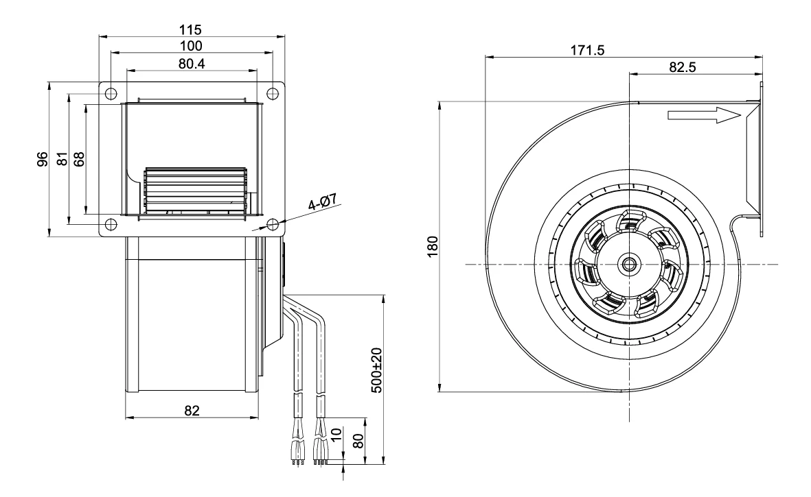 SL-F120B-EC-00 overall dimensions