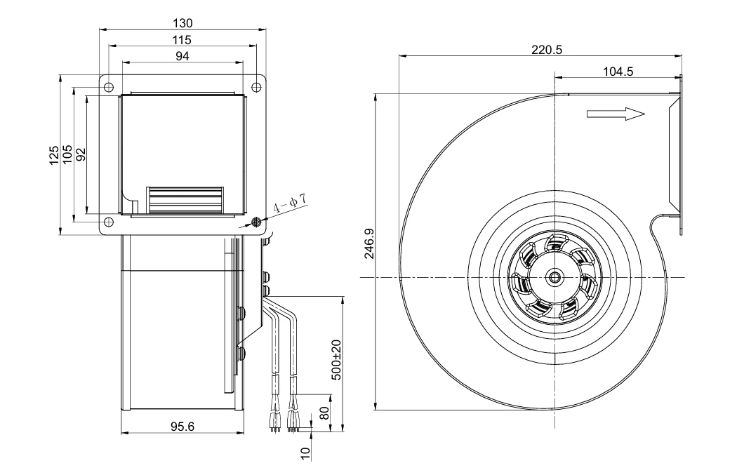 SC-F160B-EC-01 overall dimensions
