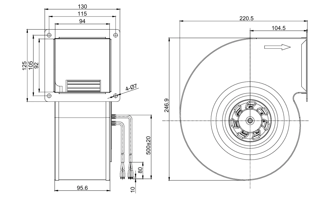 SC-F160B-EC-02 overall dimensions