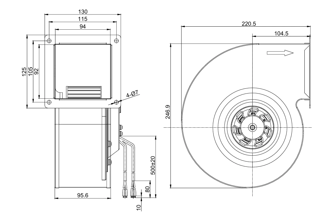 SL-F160B-EC-07 overall dimensions