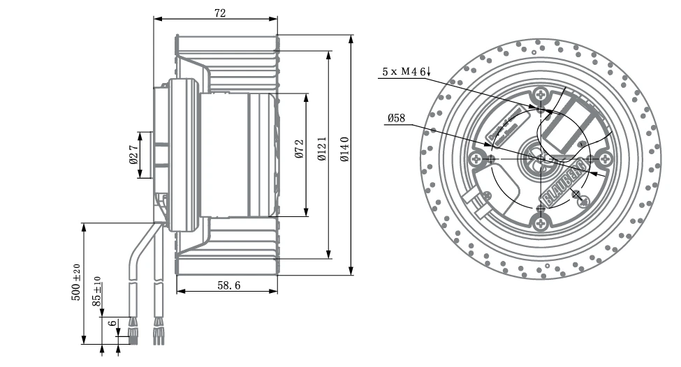 product-1-1 BC-F140B-EC-00 Overall Dimensions