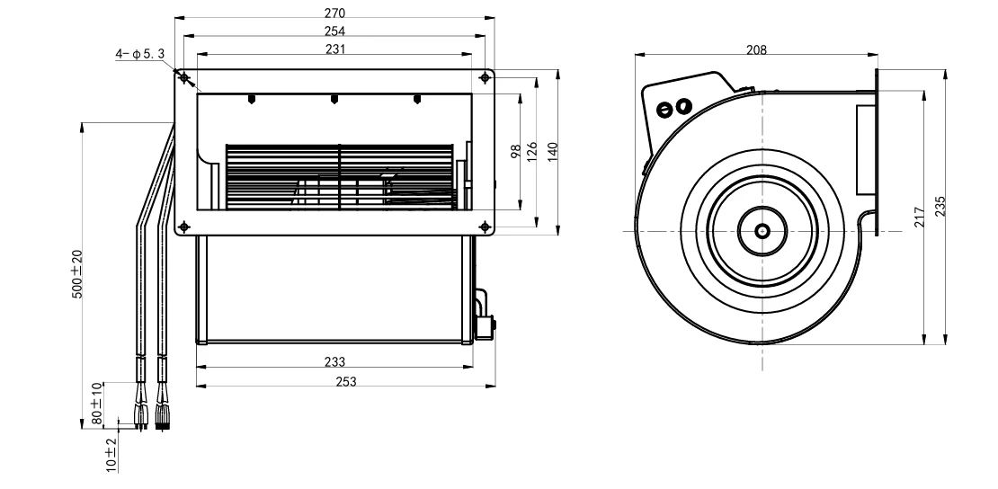 DC-F146B-EC-N07 Overall Dimensions