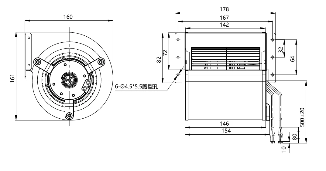 DL-F120B-EC-00 Overall Dimensions