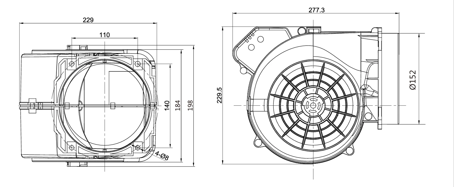 DL-F146B-EC-V2 Overall Dimensions
