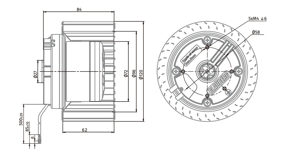 product-1105-613 BD-F120B-EC-00 overall dimensions