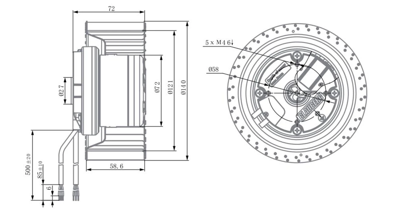 product-1295-733 BD-F140B-EC-00 overall dimensions
