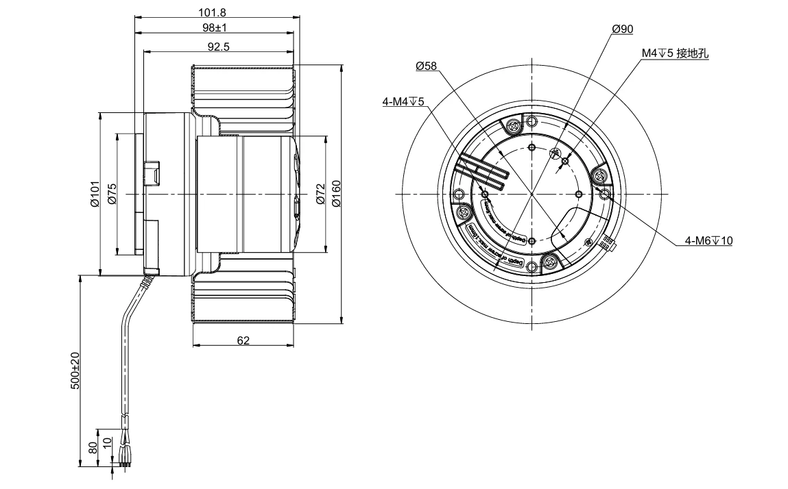 product-1149-714 BD-F160C-EC-01 overall dimensions
