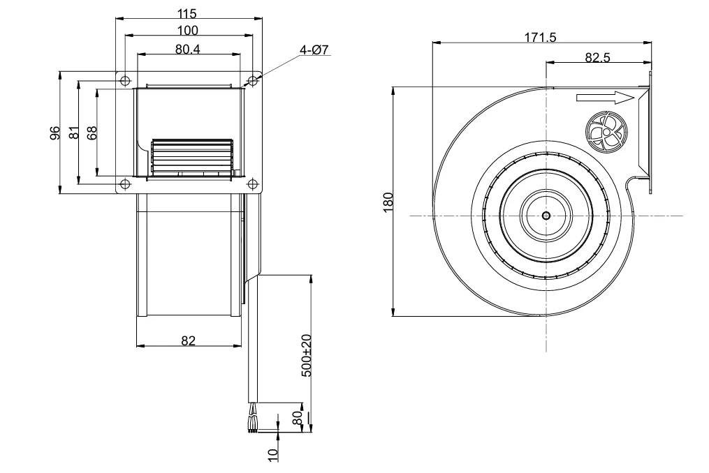 product-1015-678 SE-F120B-EC-N02 overall dimensions