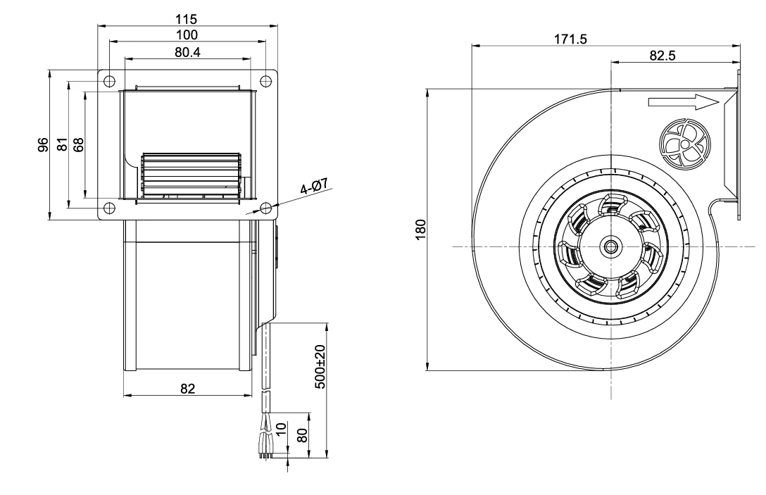 product-1070-691 SN-F120B-EC-00 overall dimensions
