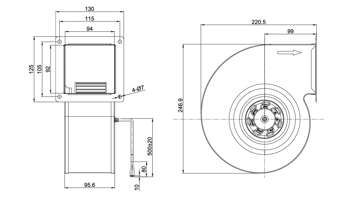 product-1070-630 SE-F140B-EC-00 overall dimensions