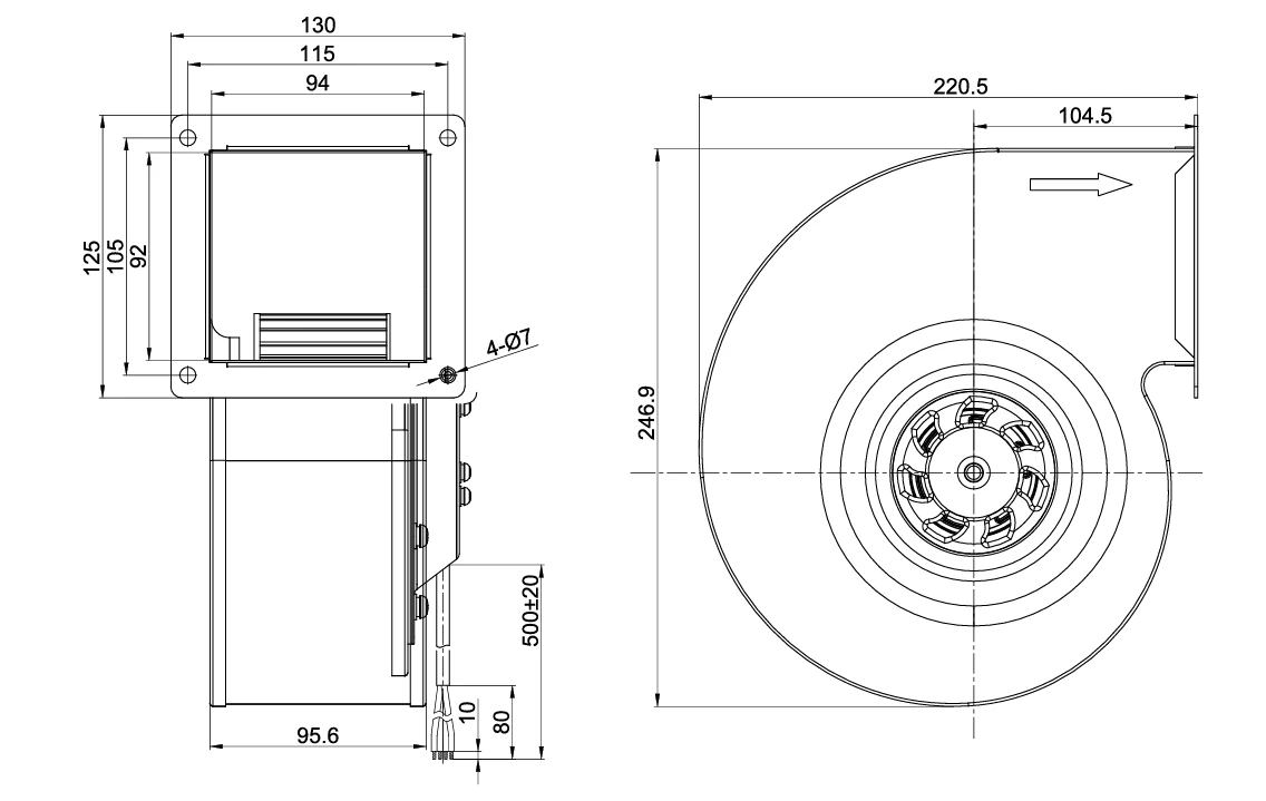 product-1070-677 SE-F160B-EC-01 overall dimensions