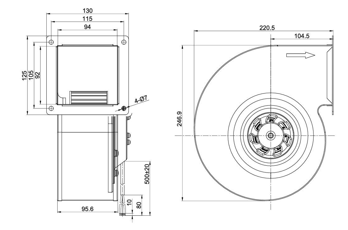 product-1070-708 SE-F160C-EC-01 overall dimensions
