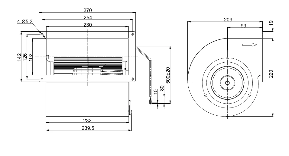 DD-F146B-EC-N07 overall dimensions