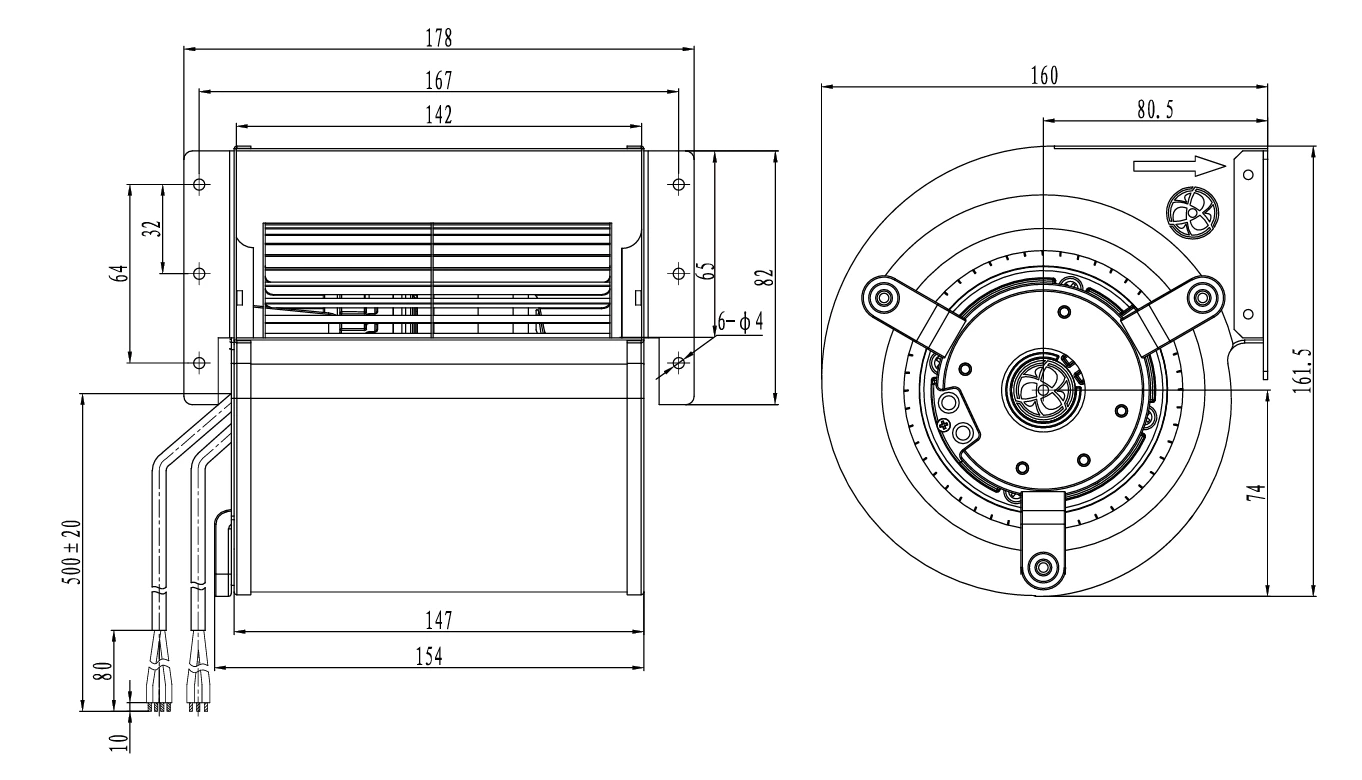 DN-F120B-EC-00 overall dimensions