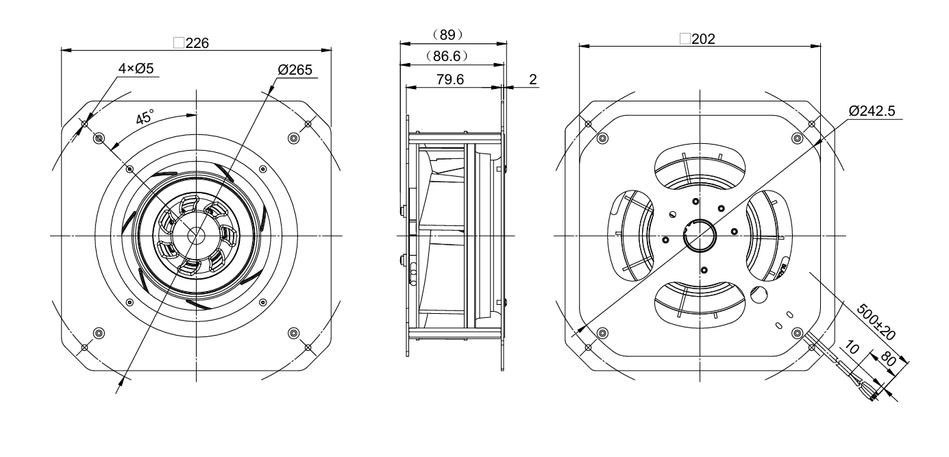 GD-B190B-EC-M0 overall dimensions