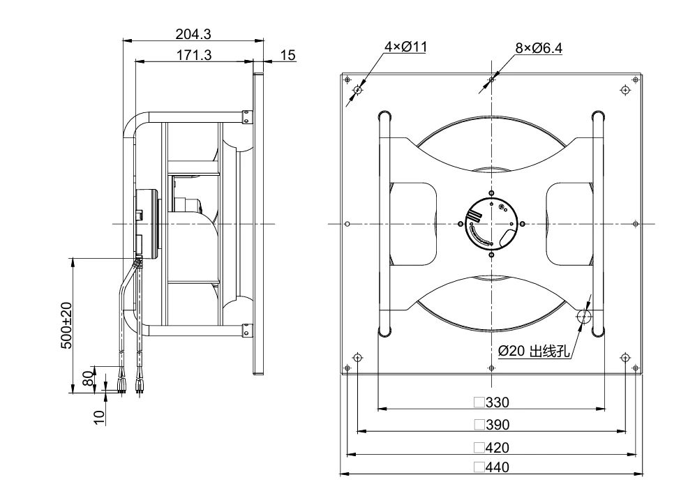 product-1-1 GN-B310C-EC-01 overall dimensions